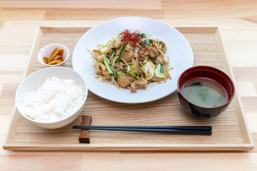 ホルモン炒め定食